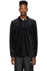 Reebok Classics - Black Velour CL V Zip Polo