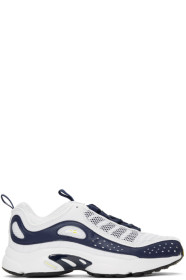 Reebok Classics - White & Navy Daytona DMX II Sneakers