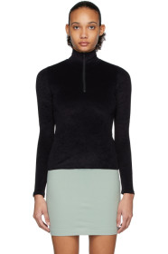 John Elliott - Black Velvet Half-Zip Sweater