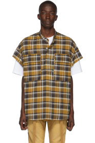 Fear of God - タン プレイド ショート スリーブ フランネル シャツ