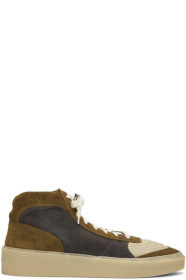 Fear of God - Baskets vertes et grises Strapless Skate exclusives à SSENSE