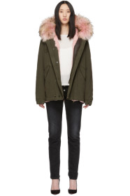 Mr & Mrs Italy - Pink & Green Fur Mini Parka