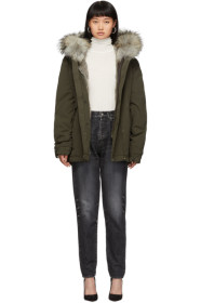 Mr & Mrs Italy - SSENSE Exclusive Green Fur Mini Parka