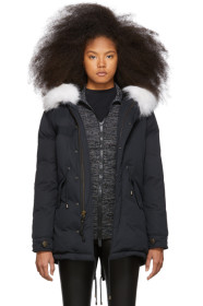 Mr & Mrs Italy - Black Down & Fur Puff Parka