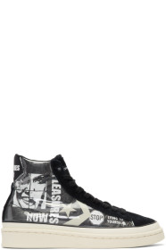 Converse - Grey & Black Pleasures Edition PVC High-Top Sneakers