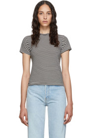Re/Done - T-shirt rayé noir et blanc Classic