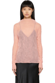 Issey Miyake - Pink Chiffon Twist Top