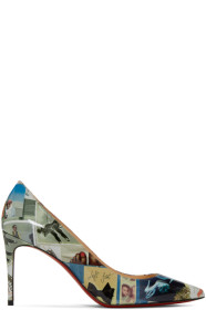 Christian Louboutin - 多色 Kate 漆皮拼接印花高跟鞋