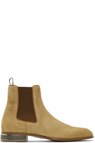 Christian Louboutin - Bottes chelsea brun clair Samsocool Flat