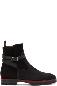 Christian Louboutin - Bottes en suède noires Kicko
