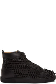 Christian Louboutin - ブラック Louis Spikes ハイトップ スニーカー