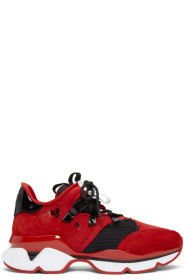 Christian Louboutin - Baskets rouges et noires Red-Runner Flat