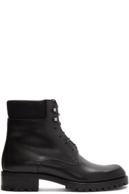 Christian Louboutin - Bottes en cuir de veau noires Trapman 20 Crosta Wax