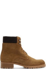 Christian Louboutin - Bottes en suède brunes Trapman 20 Crosta Wax