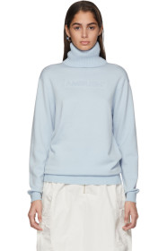 Ambush - SSENSE Exclusive Blue Knit Embossed Turtleneck