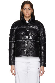 Champion Reverse Weave - Black Shiny Puffer Jacket