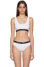 Champion Reverse Weave - White Ribbed Bra Top