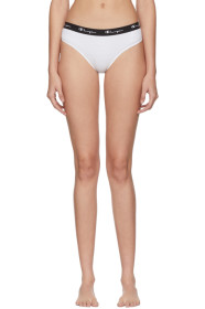 Champion Reverse Weave - White Ribbed Briefs