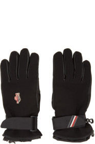 Moncler Grenoble - Black Leather Palm Gloves