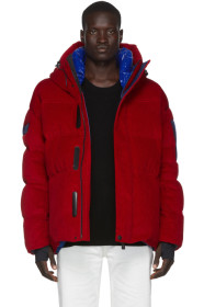 Moncler Grenoble - Red Down Corduroy Stuller Jacket