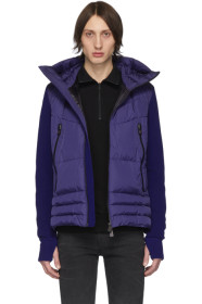 Moncler Grenoble - Blue Down Maglia Cardigan Jacket