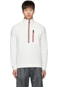 Moncler Grenoble - White Fleece Half-Zip Sweater