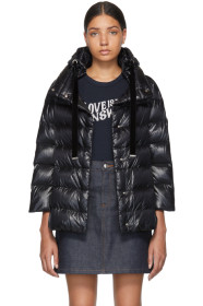 Herno - Black Down Velvet Trim Jacket