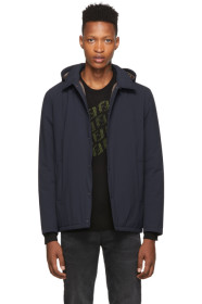 Herno - Blouson de coach bleu marine Packable