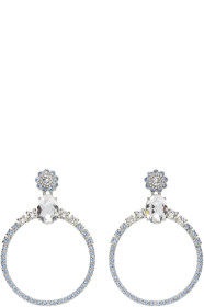 Miu Miu - Silver Round Crystal Hoop Earrings