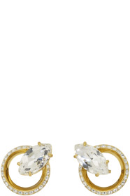 Miu Miu - Gold Crystal Clip-On Earrings