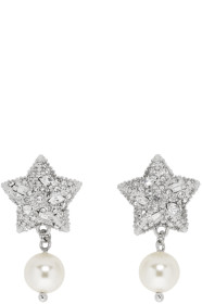 Miu Miu - Silver Pearl & Crystal Star Earrings