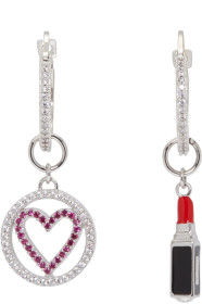 Miu Miu - Silver Heart & Lipstick Earrings