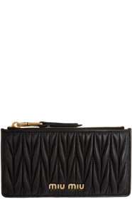 Miu Miu - Black Matelassé Card Holder