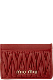Miu Miu - Porte-cartes rouge Matelassé