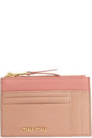 Miu Miu - Pink Two-Tone Zip Card Holder