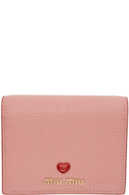Miu Miu - Pink Pebbled Love Wallet