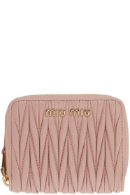 Miu Miu - Pink Quilted Zip Around Wallet