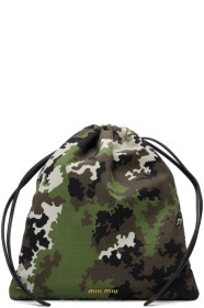 Miu Miu - Green Camo Printed Faille Pouch