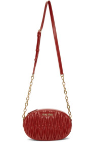 Miu Miu - Red Mattelassé Bandoleer Bag