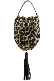Miu Miu - Brown & Black Leopard Print Bucket Bag