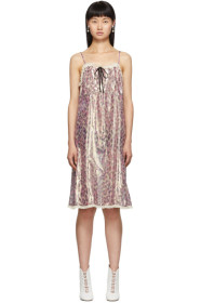 Miu Miu - Pink Silk Chiffon Print Dress