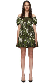 Miu Miu - Green & Brown Camo Taffeta Dress