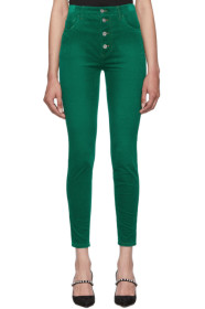 Miu Miu - Green Corduroy Skinny Jeans