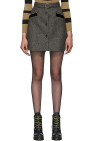 Miu Miu - Grey Plaid Diamond Miniskirt