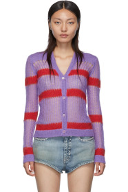 Miu Miu - Purple & Red Striped Cardigan