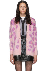 Miu Miu - Pink Mohair Leopard Cardigan