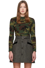 Miu Miu - Multicolor Wool Jacquard Camo Sweater