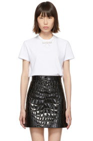 Miu Miu - White Jersey Bow T-Shirt