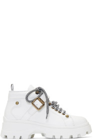 Miu Miu - White Low-Top Ankle Boots
