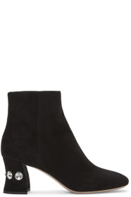 Miu Miu - Black Jewelled Ankle Boots